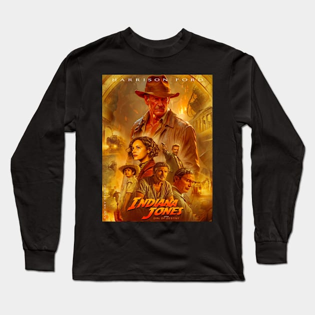 Indiana Jones 5 artwork Long Sleeve T-Shirt by SAN ART STUDIO 